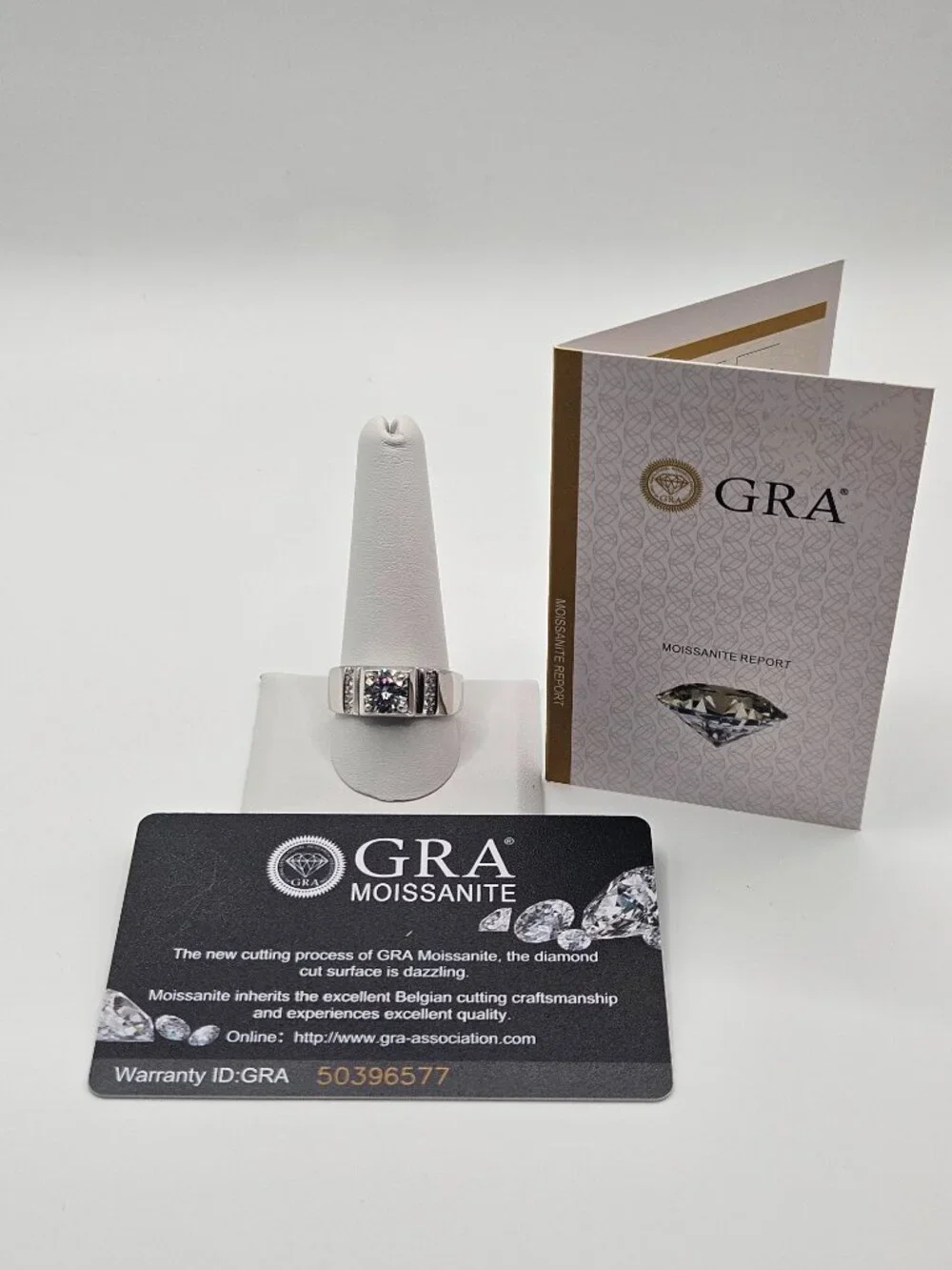 GRA Certified 1.5ct Moissanite Men’s Ring .925 Silver Sz 11